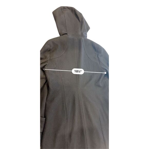 Kenneth Cole Black Wool Blend Hooded Zipper Winter Coat Jacket size 12 - Picture 6 of 10